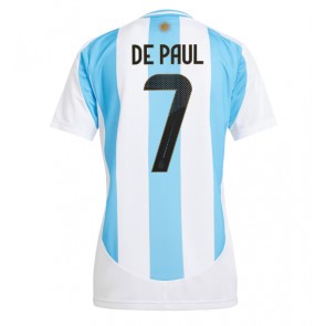 Argentina Rodrigo De Paul #7 Hjemmebanetrøje Dame Copa America 2024 Kort ærmer